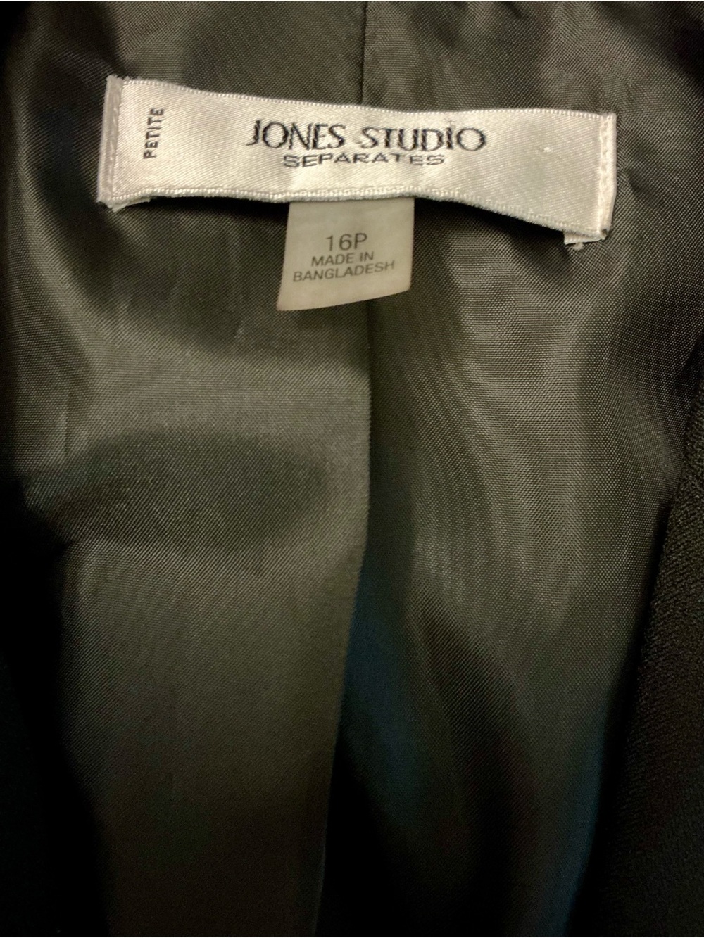 Jones Studio Black Career Blazer Jacket Petite 16P Fully-Lined Office - Picture 3 of 4